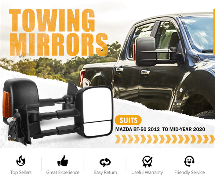 Towing Mirrors Extendable Mazda BT-50 2012 to Mid-Year 2020 - 3 Years Warranty
