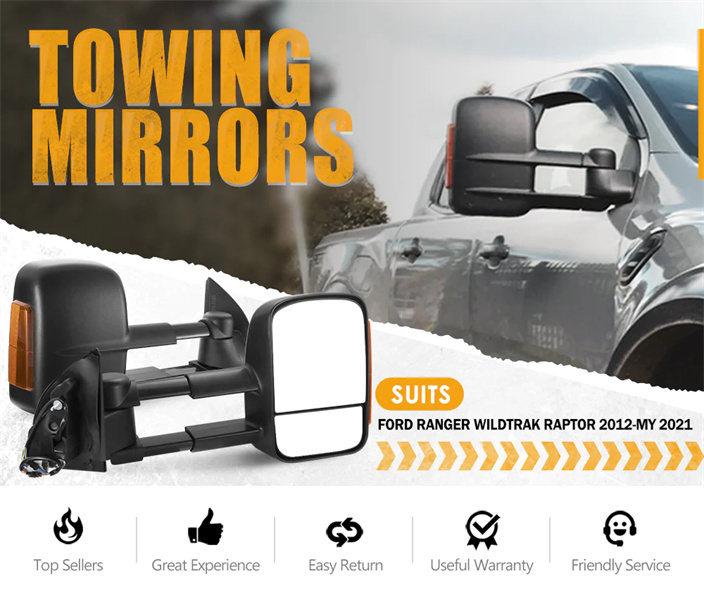 Towing Mirrors for Ford Ranger MK PX PX2 PX3 XL XLT XLS Wildtrak 2012-MY2021 - 3 Years Warranty
