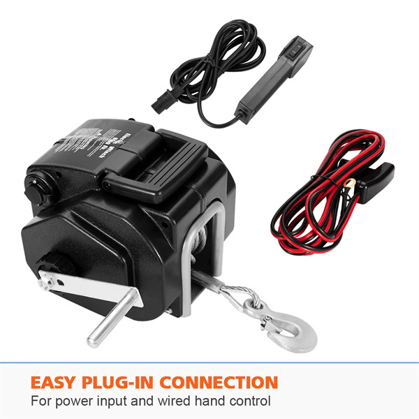 Fieryred 6500LBS 12V Electric Boat Winch Portable Detachable 3000KG ATV 4X4 4WD - 1 Year Warranty