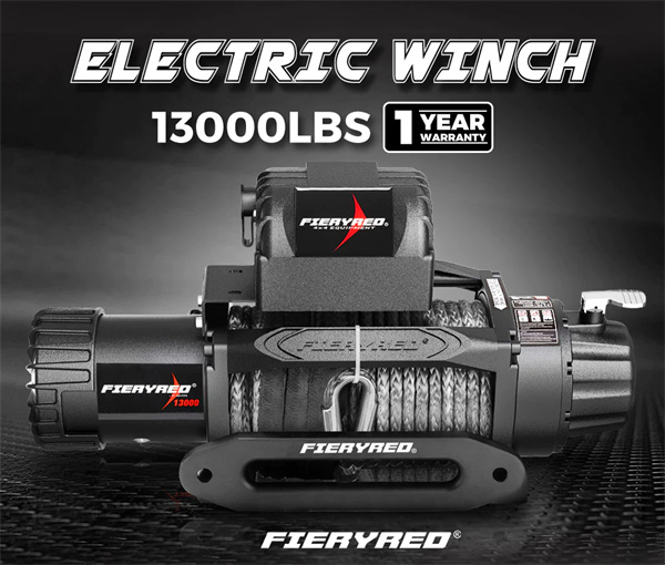 13000LBS 12V Synthetic Rope Electric Winch - 1 Year Warranty