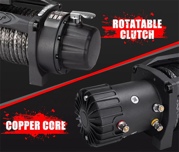 13000LBS 12V Synthetic Rope Electric Winch - 1 Year Warranty