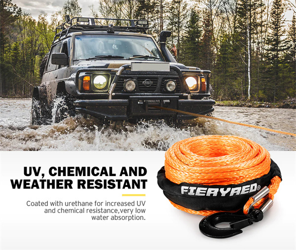 Synthetic Winch Rope 10MM x 30M Dyneema SK75 Tow Recovery Rope Orange 4WD - 2 Year Warranty