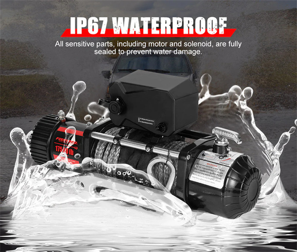 Fieryred 17500LBS 12V Wireless Electric Winch Synthetic Rope 4WD Recovery Truck - 1 Year Warranty