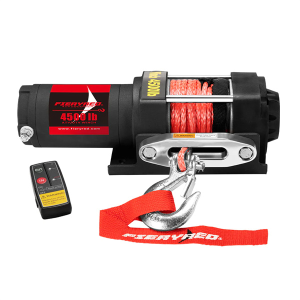 Fieryred Electric Winch 4500LBS/2045kg 12V Synthetic Rope - 1Year Warranty