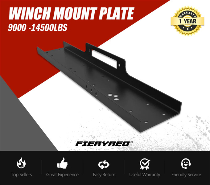 Universal Steel Winch Mount Plate for 9000lbs-14500lbs Winch - 1 Year Warranty