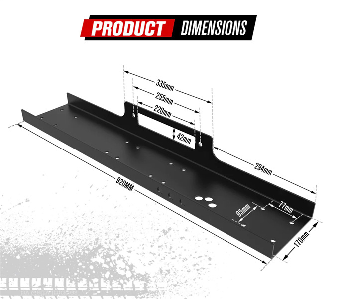 Universal Steel Winch Mount Plate for 9000lbs-14500lbs Winch - 1 Year Warranty