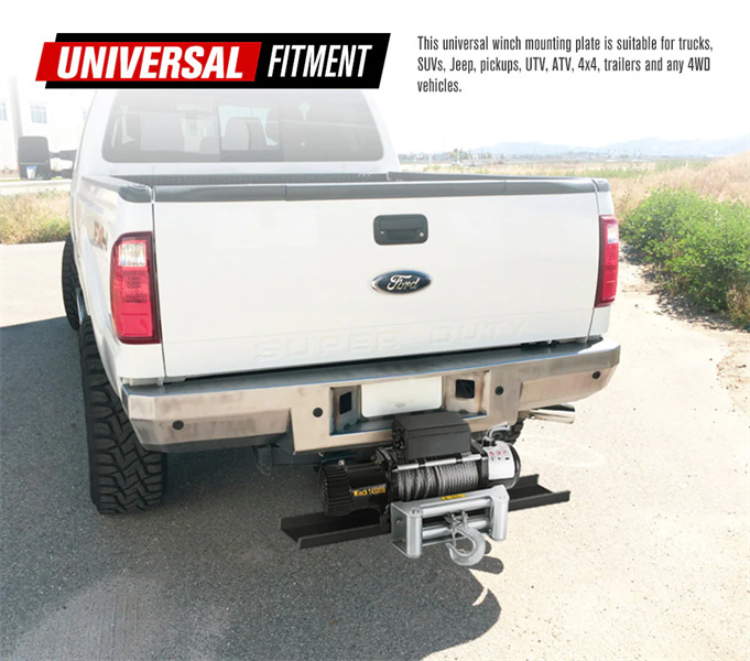 Universal Steel Winch Mount Plate for 9000lbs-14500lbs Winch - 1 Year Warranty