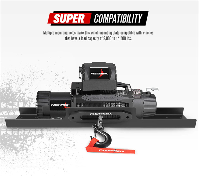 Universal Steel Winch Mount Plate for 9000lbs14500lbs Winch 1 Year