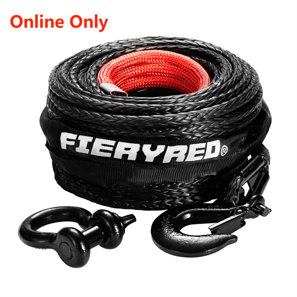 Winch Rope 10MM x 30M Dyneema SK75 Hook Synthetic Car Tow Recovery Cable Black  - 2 Years Warranty