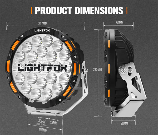 Lightfox 9inch LED Driving Light 1 Lux @1,150M IP68 20,200 lumen - 5 years Warranty