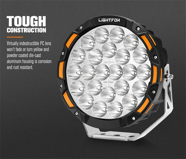 Lightfox 9inch LED Driving Light 1 Lux @1,150M IP68 20,200 lumen - 5 years Warranty