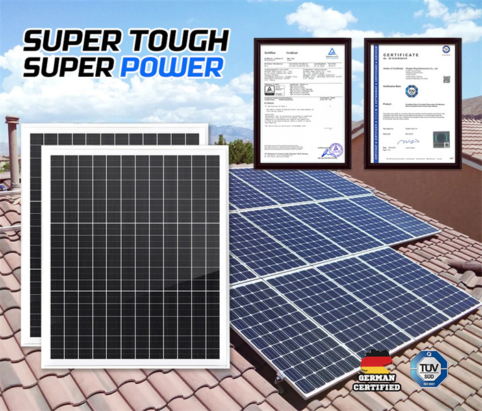 Atem Power 60W Solar Panel 12V Mono Generator Fixed + Solar Mounting Brackets