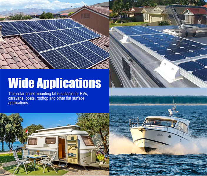 Atem Power Solar Panel Corner Mounting Brackets Kit 7PCS Caravan Boat RV Vehicle Roof Mount