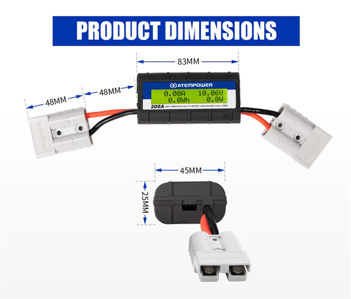 200 AMP Digital Volt Watt Meter Caravan 4x4 Camping Solar 12V Ammeter Voltmeter