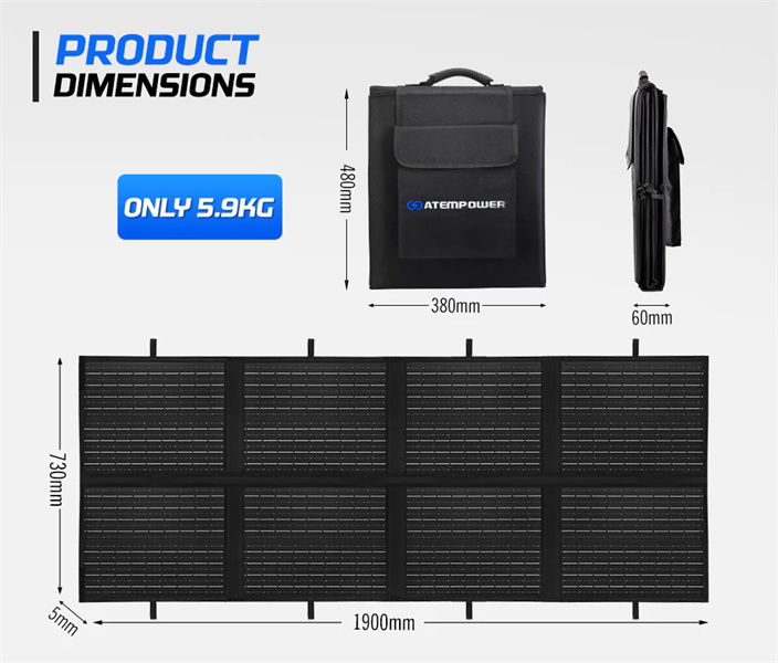 Atem Power 12V 200W Folding Solar Panel Blanket Mat Completed Kit Camping Power