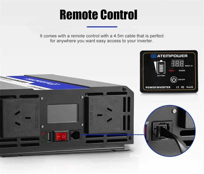 Atem Power 12V to 240V 3000W/6000W Pure Sine Wave Power Inverter