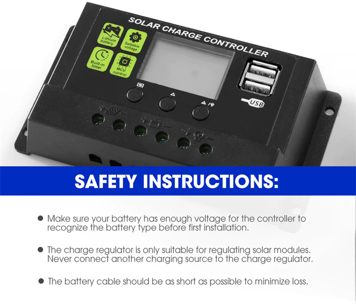 20A 12V/24V Solar Panel Battery Regulator Charge Controller PWM LCD Dual USB 20AMP