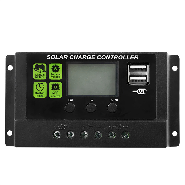 20A 12V/24V Solar Panel Battery Regulator Charge Controller PWM LCD Dual USB 20AMP