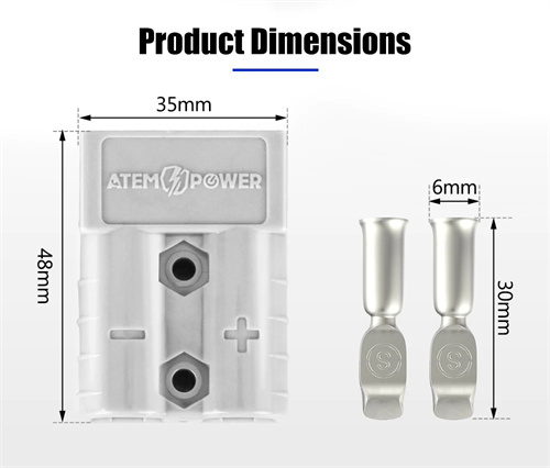 10x Anderson Cover Style Plug 50 Amp with Dust Cap 12-24V 6AWG DC Connector - 3 Years Warranty