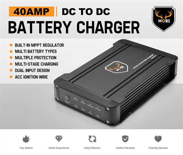 MOBI 12V 40A DC to DC Battery Charger MPPT Dual Battery AGM Lithium LifePO4