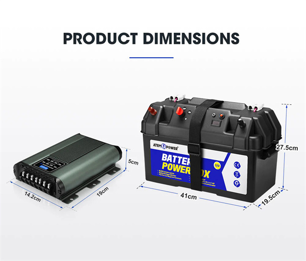 Atem Power 12V 40A DC to DC Battery Charger MPPT Dual Battery System with Battery Box