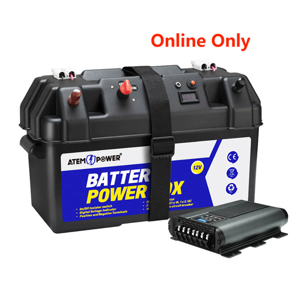 Atem Power 12V 20A DC to DC Battery Charger MPPT Dual Battery System with Battery Box
