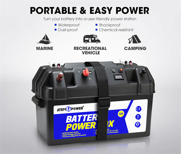 Atem Power 12V 40A DC to DC Battery Charger MPPT Dual Battery System with Battery Box