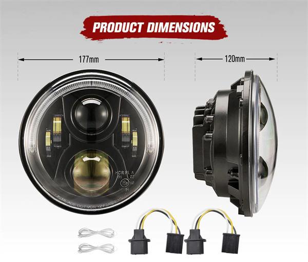 2x 7 inch LED Headlights Insert Hi/Lo Beam ADR Approved For Jeep Wrangler JK 07-18 - 2 years warranty