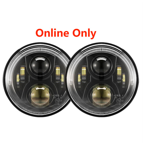 2x 7 inch LED Headlights Insert Hi/Lo Beam ADR Approved For Jeep Wrangler JK 07-18 - 2 years warranty