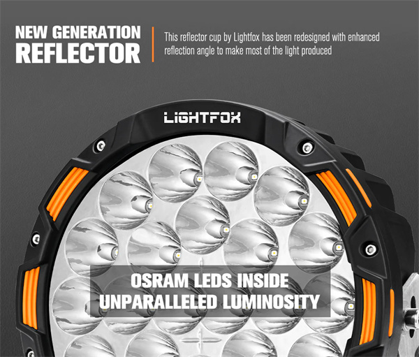 Lightfox Osram 9" LED Driving Lights + 20" Dual Row LED Light Bar + Wiring Kit - 5 Years Warranty