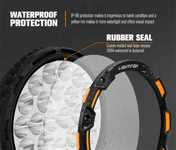 Lightfox Osram 9" LED Driving Lights + 20" Dual Row LED Light Bar + Wiring Kit - 5 Years Warranty