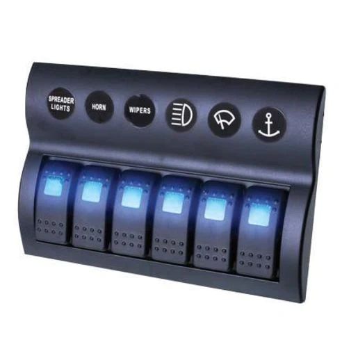 Drivetech 4x4 Rocker 6 Switch Panel On - Off - SPST 12 or 24V