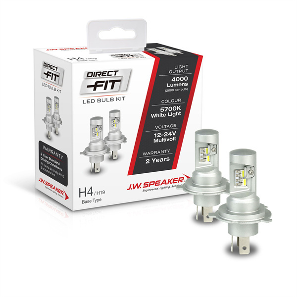 JW Speaker PKT 2 H4 Direct Fit LED Globes12/24V 6000K