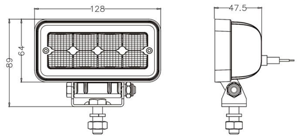 12W LED Work Light  50 Degree Flood Beam 9-36V 1100LM IP68 -White Housing