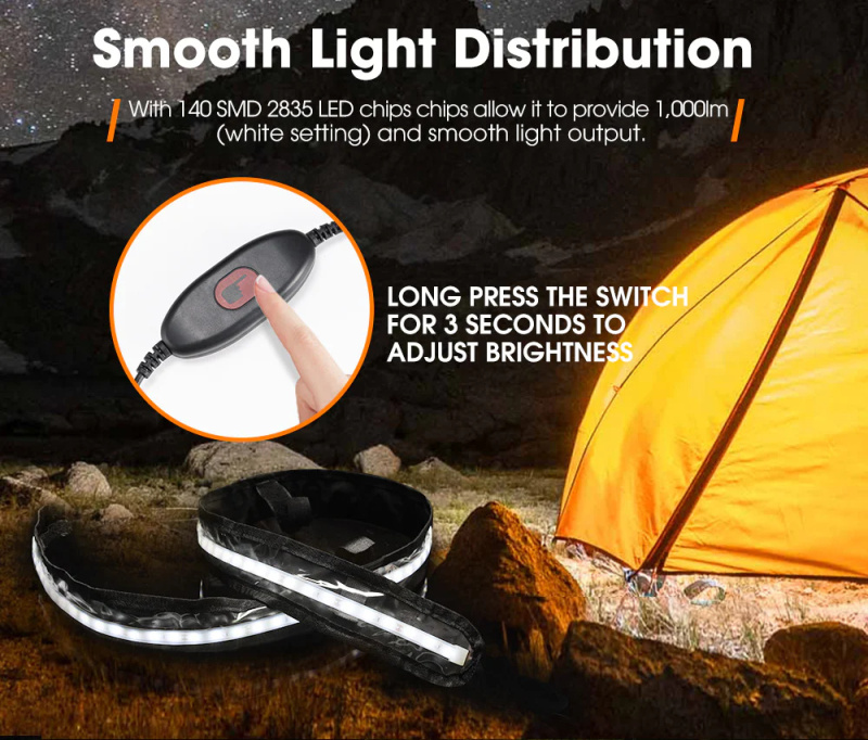 2X 12V 1.3M LED Camping Strip Light Flexible 2835 SMD Caravan Boat Waterproof Amber - 1 Year Warranty