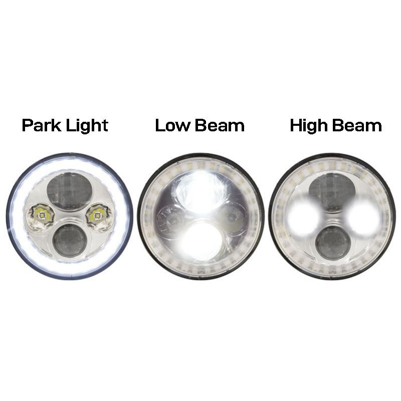 PKT 2 LED 7Inch High/low Beam & Park Light 9-36V 30W 7 inch LED Headlights Inserts Twin Pack