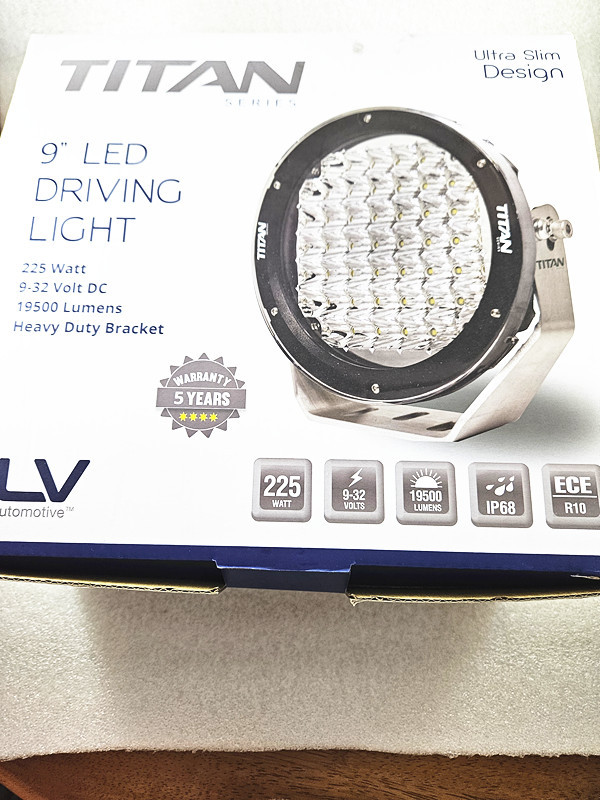 Titan 9 Inch LED Driving Light 225 Watt LED Spot Light 19500 Lumens LV9418 Off Road, 4WD Lights
