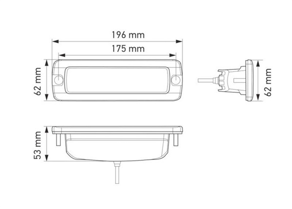 LED Mini Light Bar 6.2" Flood Flush Mount 10-30V 30W 6 LED 1600LM IP69