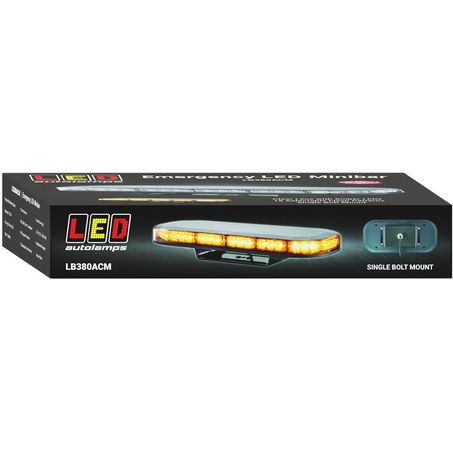 LED Autolamps Single Bolt Mount LED Clear Emergency Minibar 380 x 171mm 12v/24v