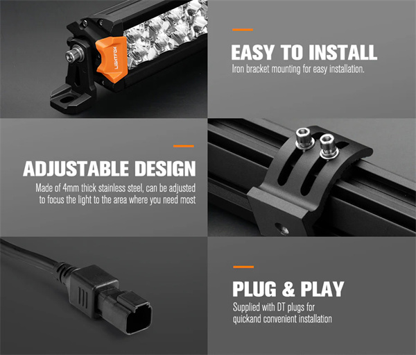 Lightfox 9 inch Osram Laser LED Driving Lights + 30 inch LED Light Bar + Wiring Kit - 5 Years Warranty