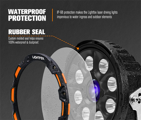 Lightfox 9 inch Osram Laser LED Driving Lights + 30 inch LED Light Bar + Wiring Kit - 5 Years Warranty