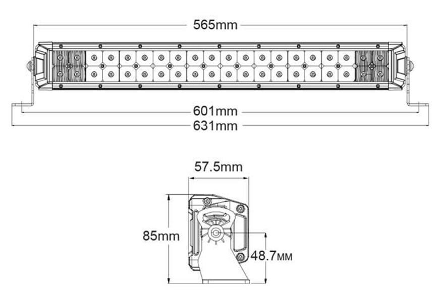 20 Inch Double Row  LED Light Bar 40 X 1.5W LED Combo Beam 9-32V Input Voltage