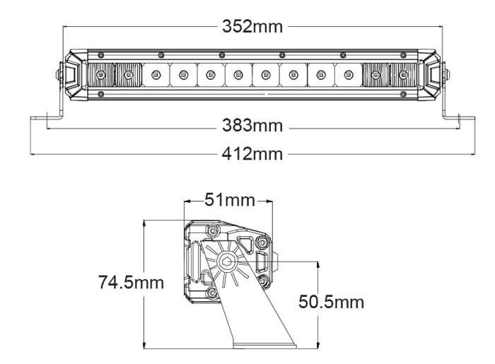 12 Inch LED Single Row Light Bar Combo Beam 12 x 1.5W LED 9-32V