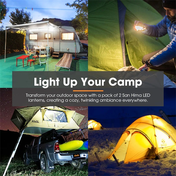 San Hima 4x Dual Colour Camp Light LED Lantern with Inbuilt Lithium Battery - 2 Years warranty