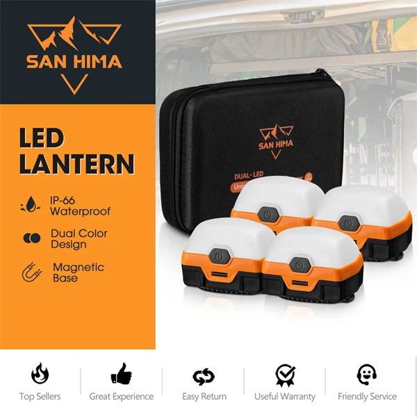 San Hima 4x Dual Colour Camp Light LED Lantern with Inbuilt Lithium Battery - 2 Years warranty