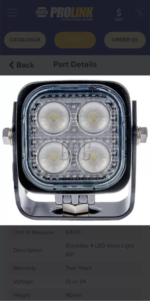 Blacktips 4 LED Work Light 60° Wide Flood Beam 12v 24v Marine Grade Lighting