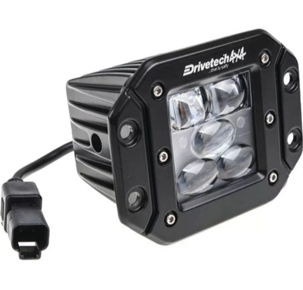 LED Work Light Flush Mount Wide Beam Drivetech 4x4 - 121 x 90 x 73mm