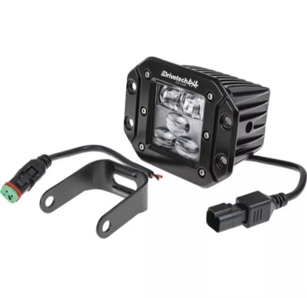 LED Work Light Flush Mount Wide Beam Drivetech 4x4 - 121 x 90 x 73mm