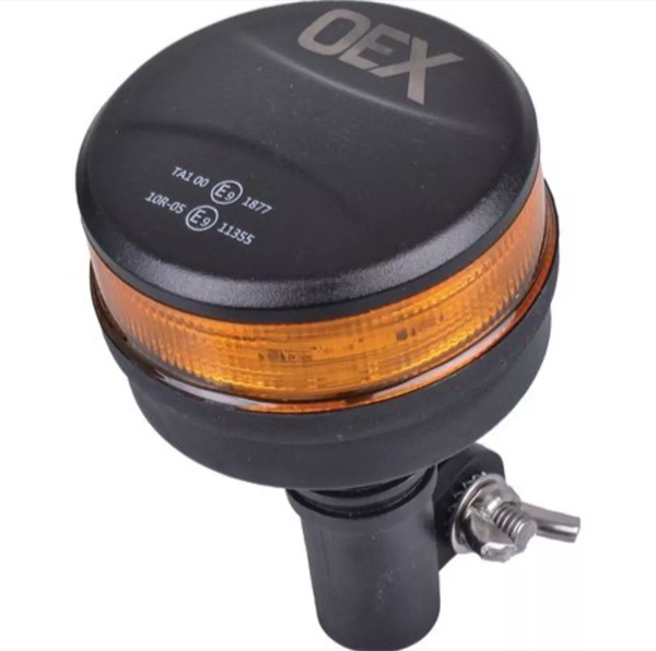 Amber LED Beacon - Din Pole Mount - Class 1 Emergency Slimline LED Light