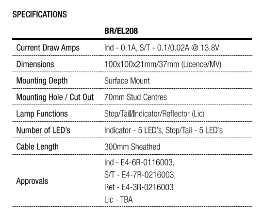 Roadvision LED Rear Combination Lamp 